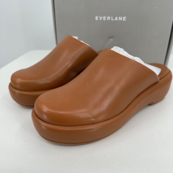 Everlane The Puffa Flatform in Brown Leather sz 9.5 Women's Chunky Platform Clog - Picture 4 of 12